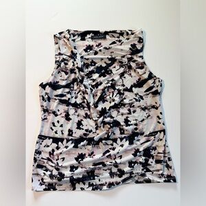 Ivanka Trump Black and White Floral Blouse